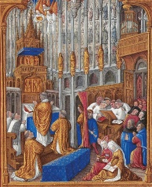 middeleeuwse mis in kerk